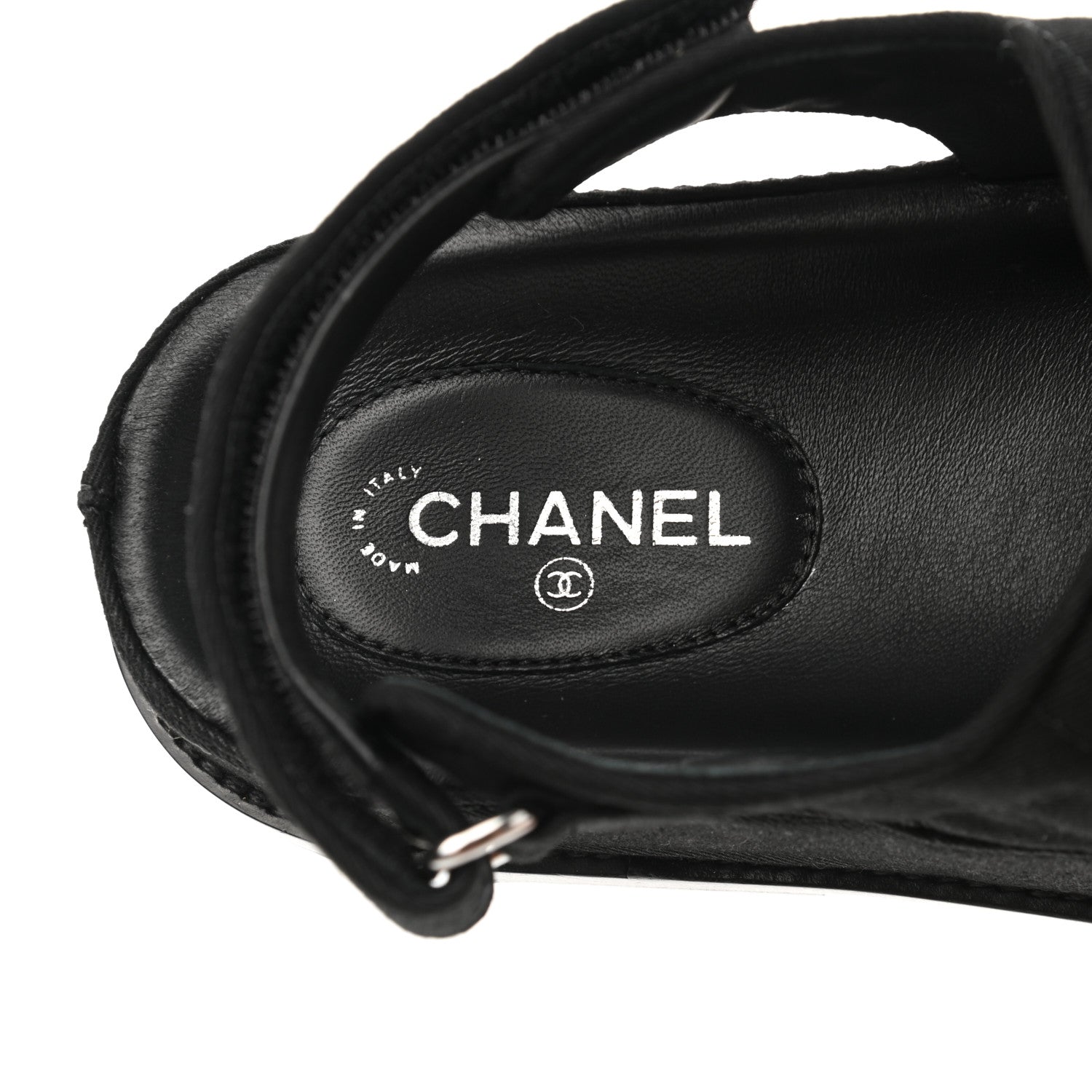 Chanel Mixed Fibers Velcro Dad Sandals 40.5 Black 7 of 9