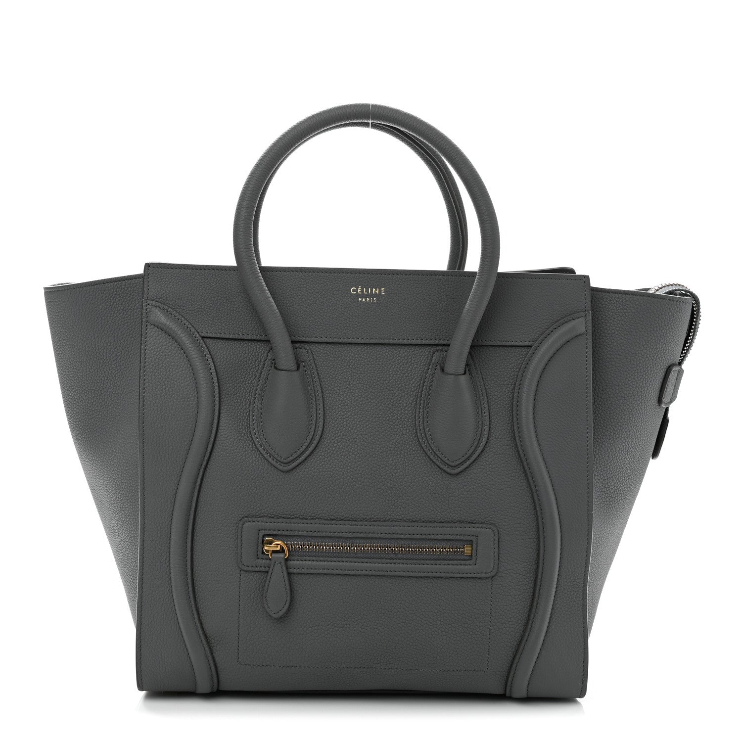 Celine Drummed Calfskin Mini Luggage Kohl 11 of 11