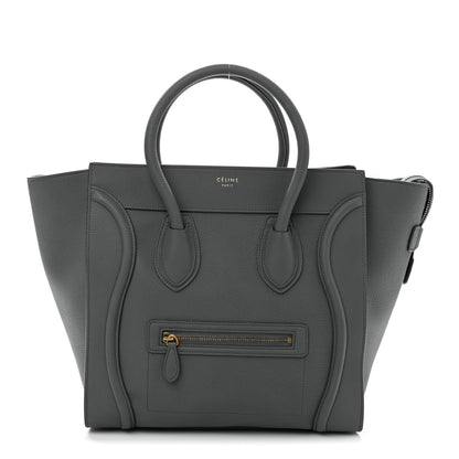 Celine Drummed Calfskin Mini Luggage Kohl 11 of 11