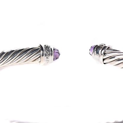 David Yurman Sterling Silver Diamond Amethyst 5mm Cable Classics Bracelet 4 of 4