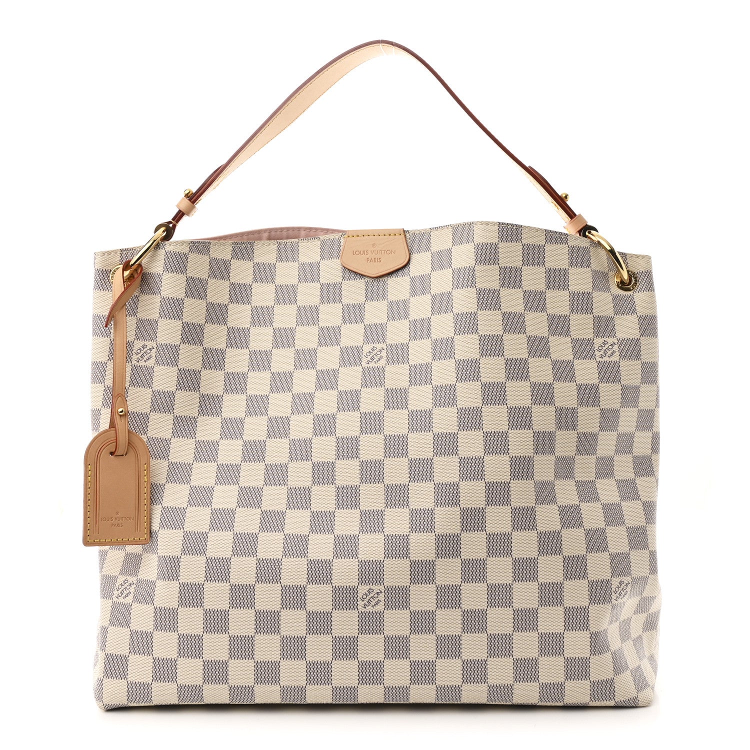 Louis Vuitton Damier Azur Graceful MM Rose Ballerine 1 of 9
