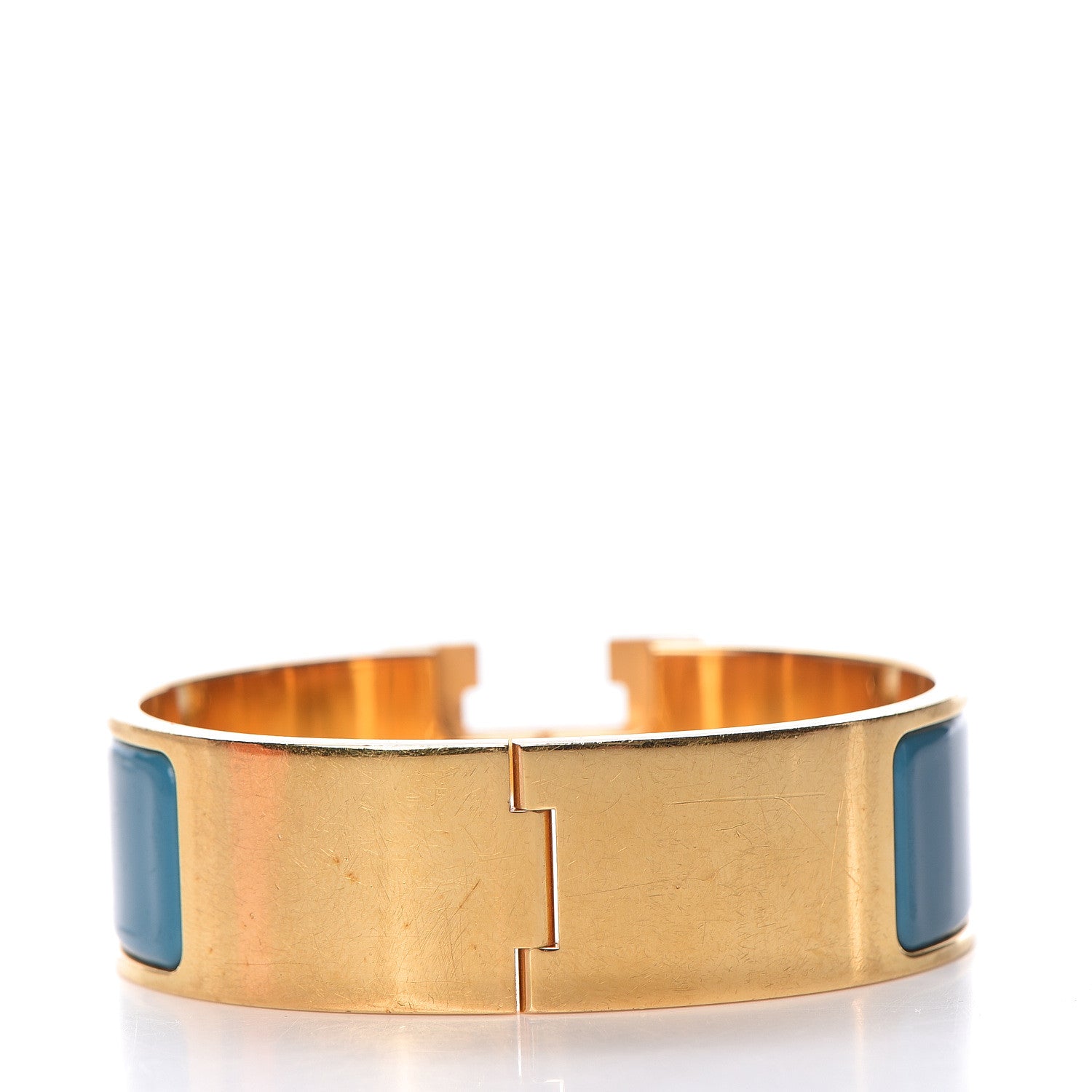 Hermes Enamel Wide Clic Clac H Bracelet GM Bleu Indien 3 of 5