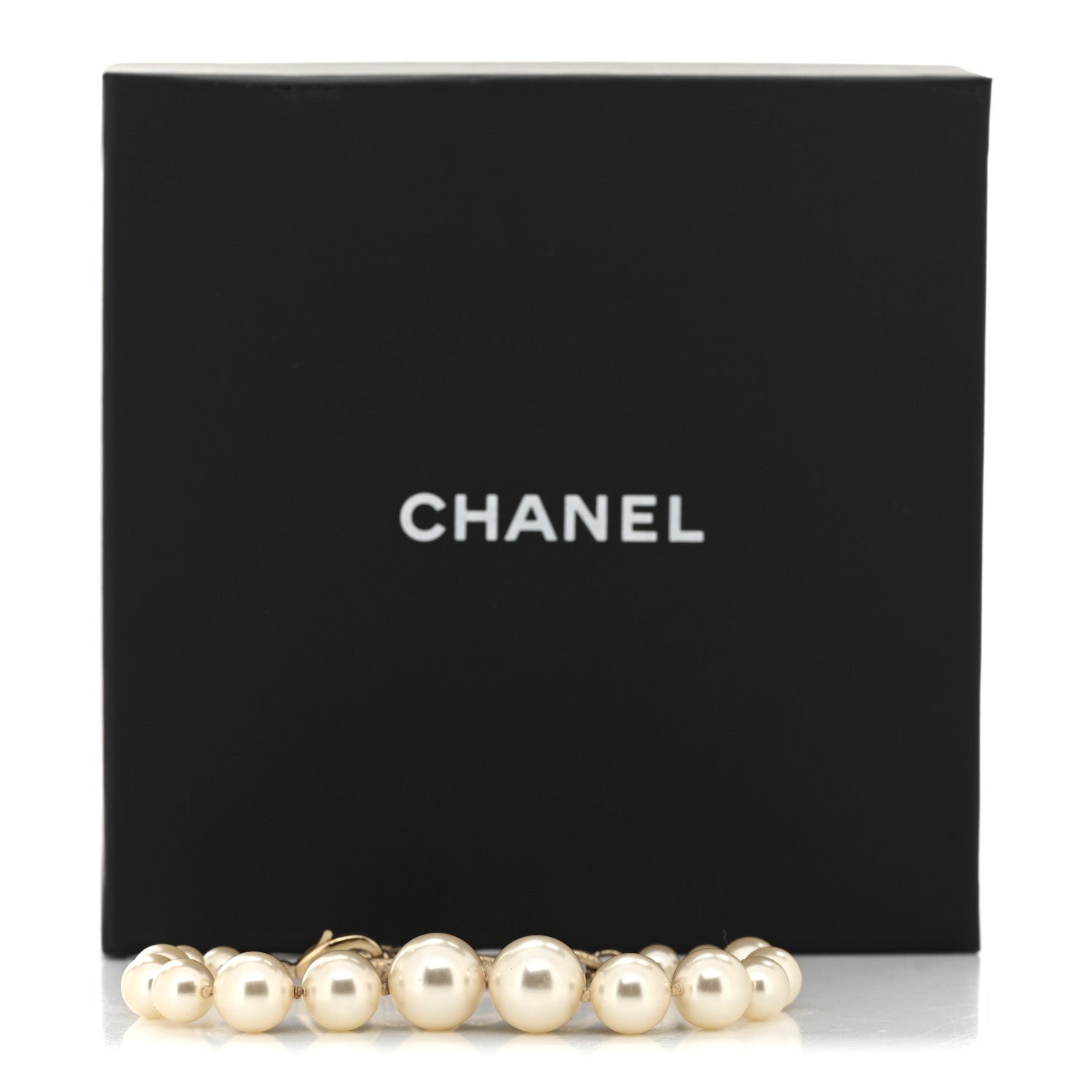 Chanel Graduated Pearl Crystal CC Bracelet Gold 6 of 6