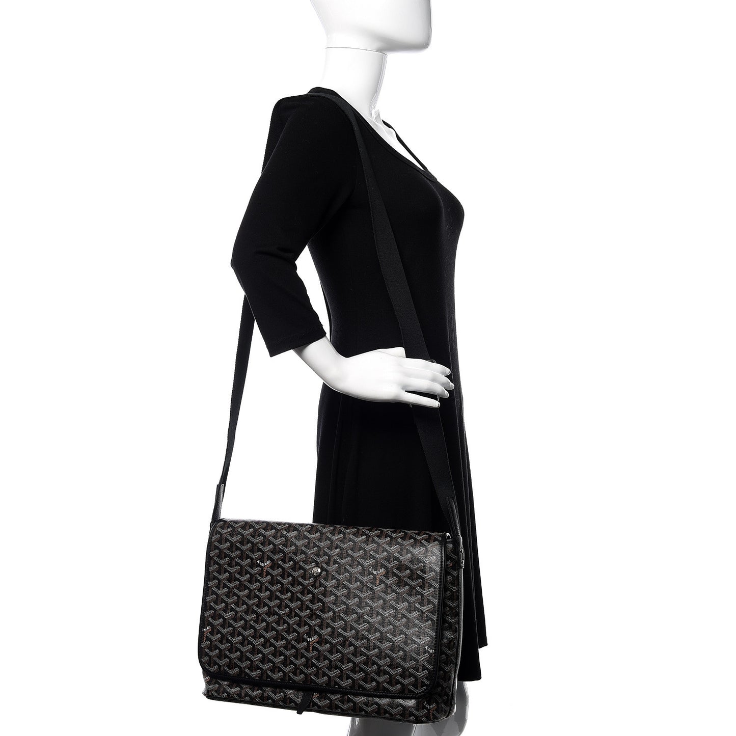 Goyardine Capetien Messenger Bag Black