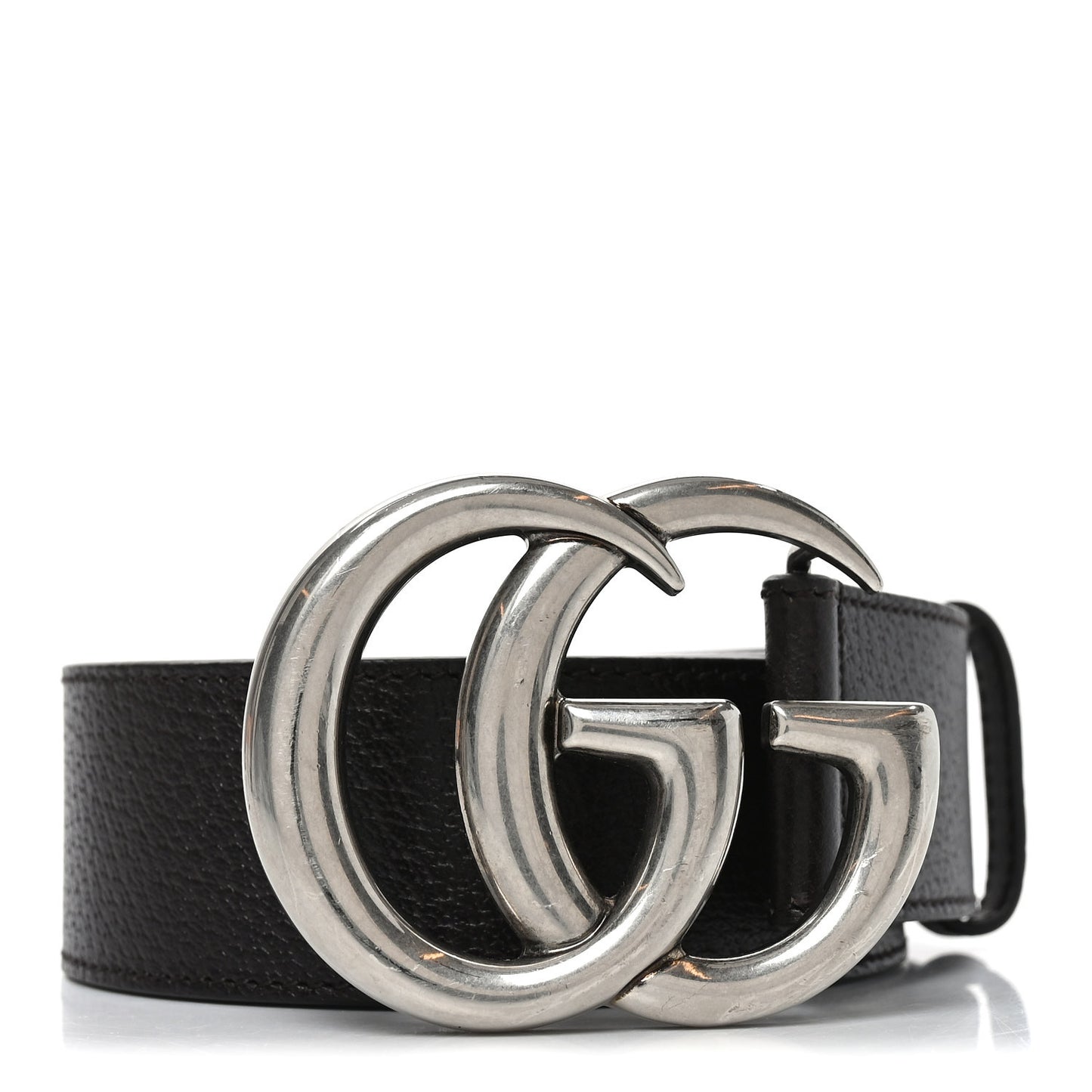 Textured Dollar Calfskin Double G 40mm Belt 85 34 Dark Cocoa