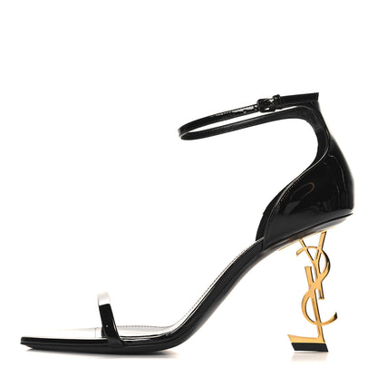 Saint Laurent Patent Calfskin Opyum 85 Sandals 39.5 Black 1 of 10