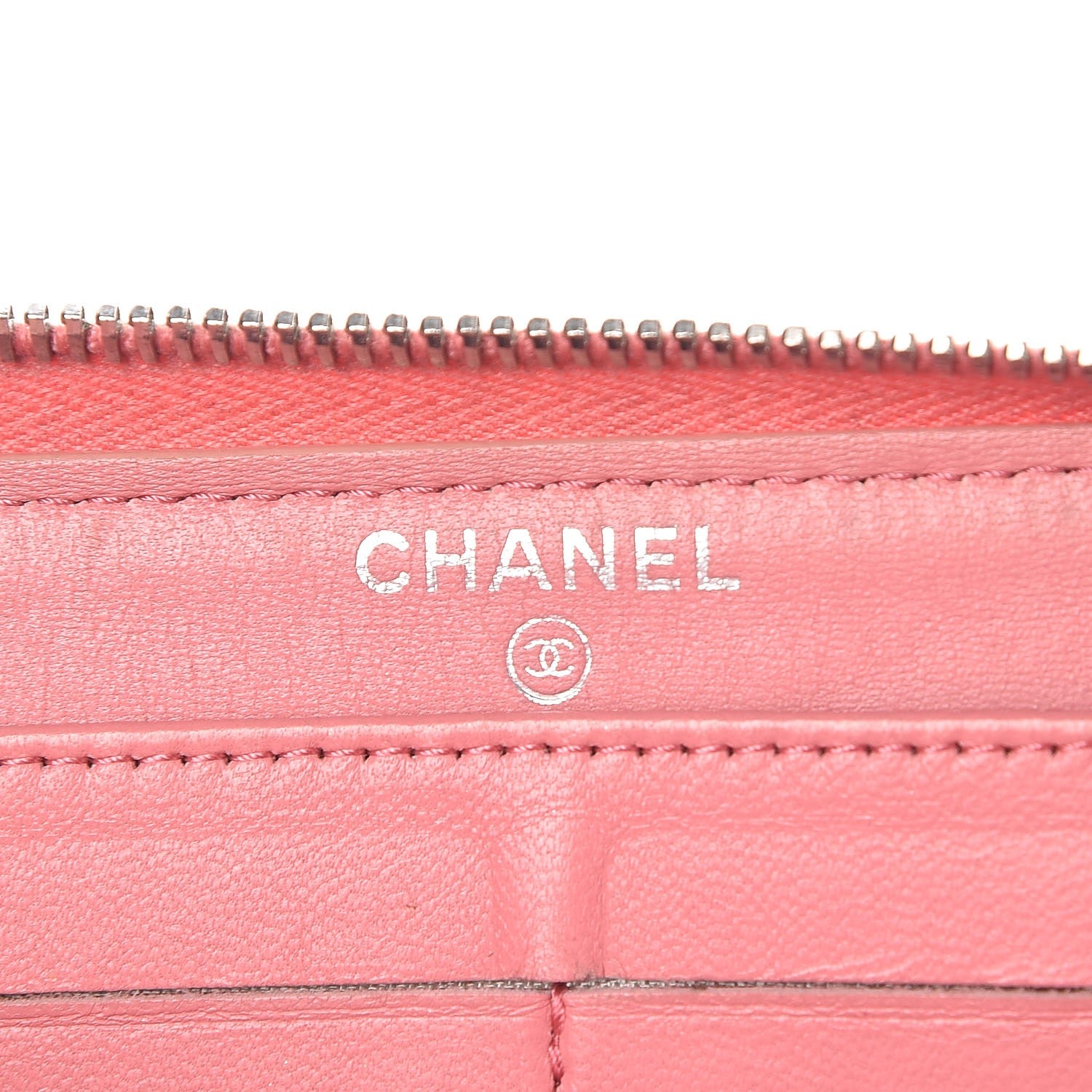 Chanel Lambskin Quilted Large Gusset Zip Around Wallet Pink 7 of 17