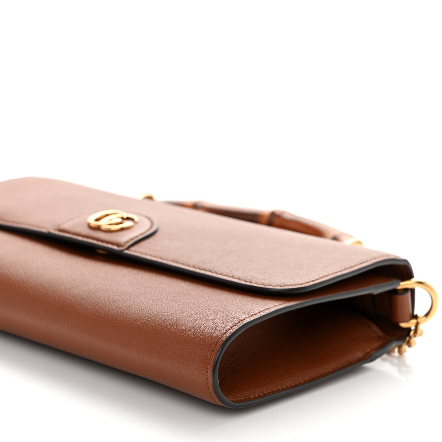 Wonka Grain Calfskin Mini Diana Bamboo Top Handle Shoulder Bag Cuir
