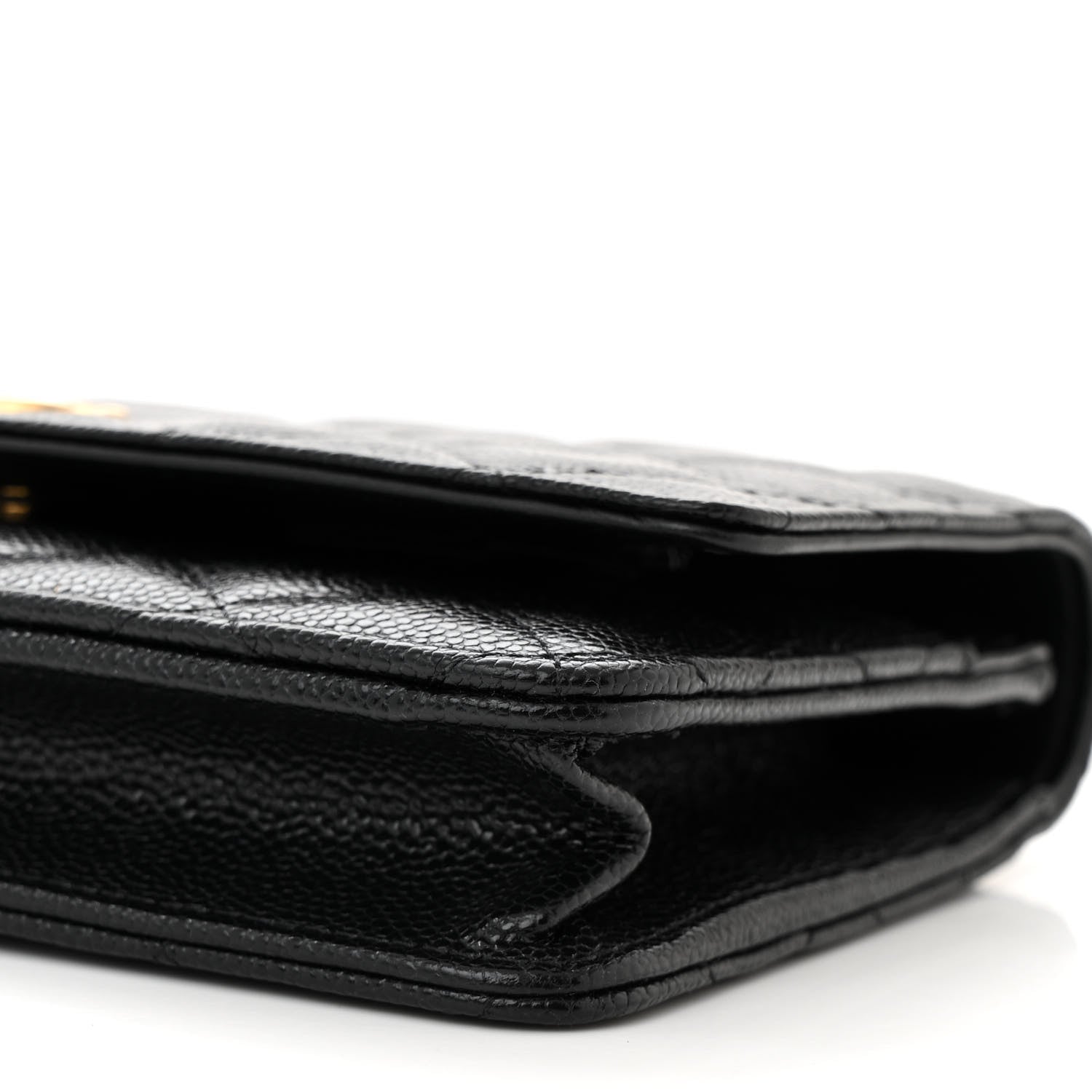 Chanel Shiny Caviar Quilted Pick Me Up Wallet On Chain WOC Black 11 of 12