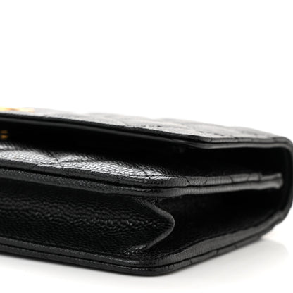 Chanel Shiny Caviar Quilted Pick Me Up Wallet On Chain WOC Black 11 of 12