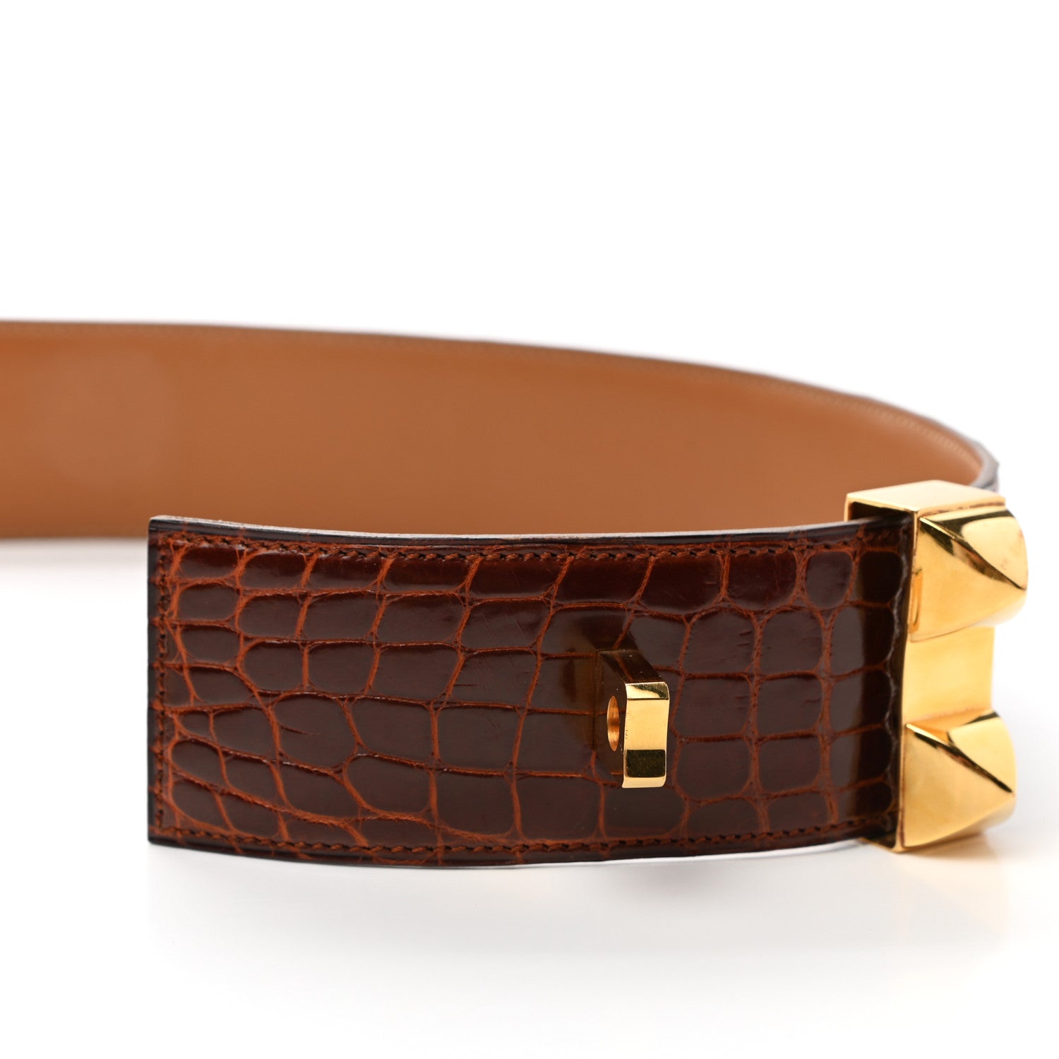 Hermes Alligator Collier De Chien CDC Belt 72 Miel 4 of 7