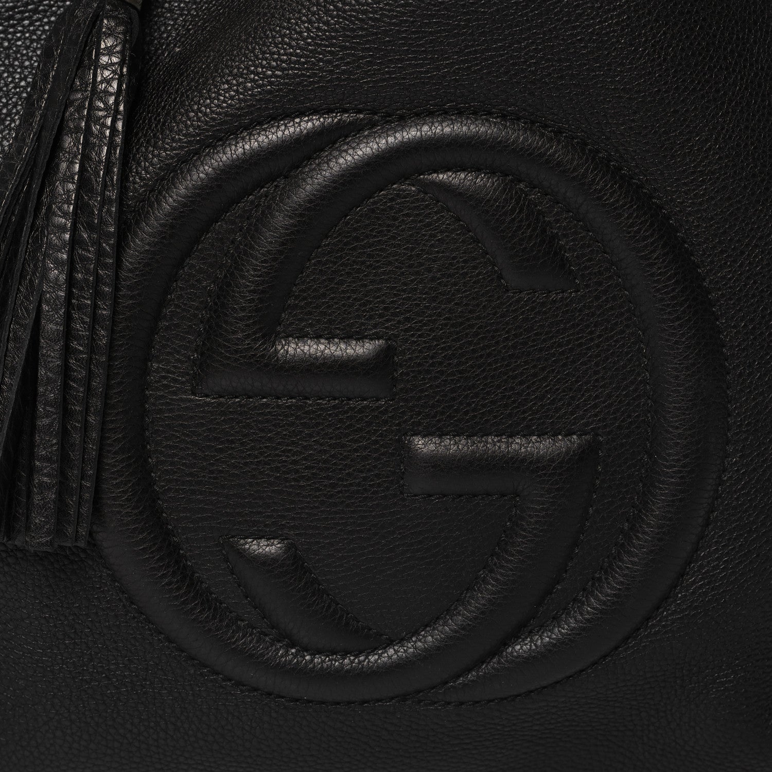 Gucci Pebbled Calfskin Medium Soho Shoulder Bag Black 8 of 11