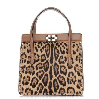 Valentino Garavani Pony Hair Rockstud Frame Bag Leopard 1 of 9