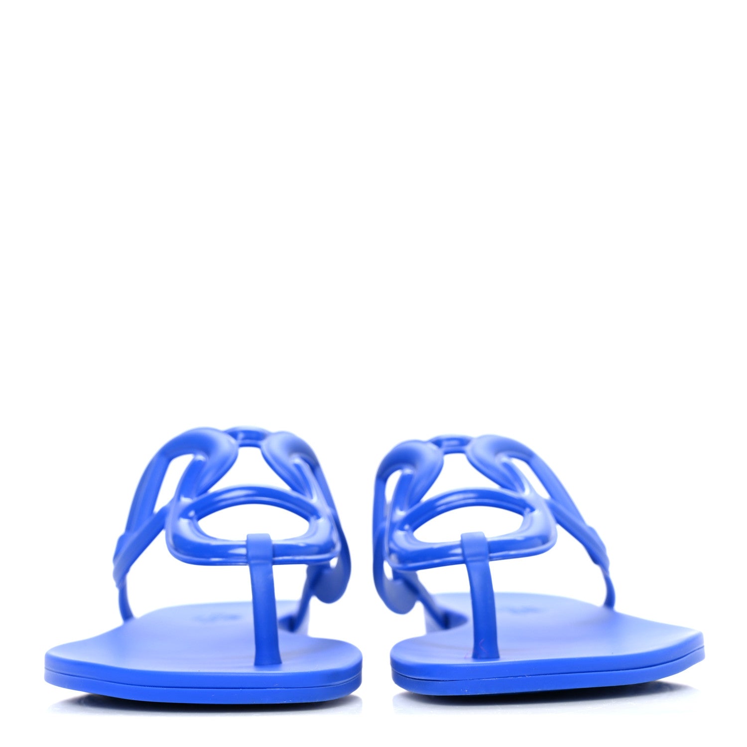 Hermes Rubber Womens Egerie Sandals 38 Bleu Outremer 3 of 10