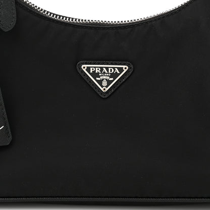 Prada Tessuto Nylon Saffiano Mini Re-Edition 2005 Bag Black 9 of 11
