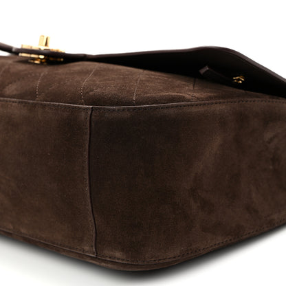 Chanel Suede Calfskin Small Souplissimo Maxi Flap Dark Brown 10 of 11