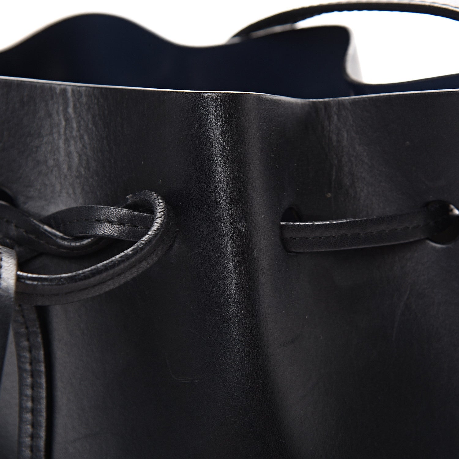 Mansur Gavriel Vegetable Tanned Calfskin Mini Bucket Bag Black Blu 16 of 16