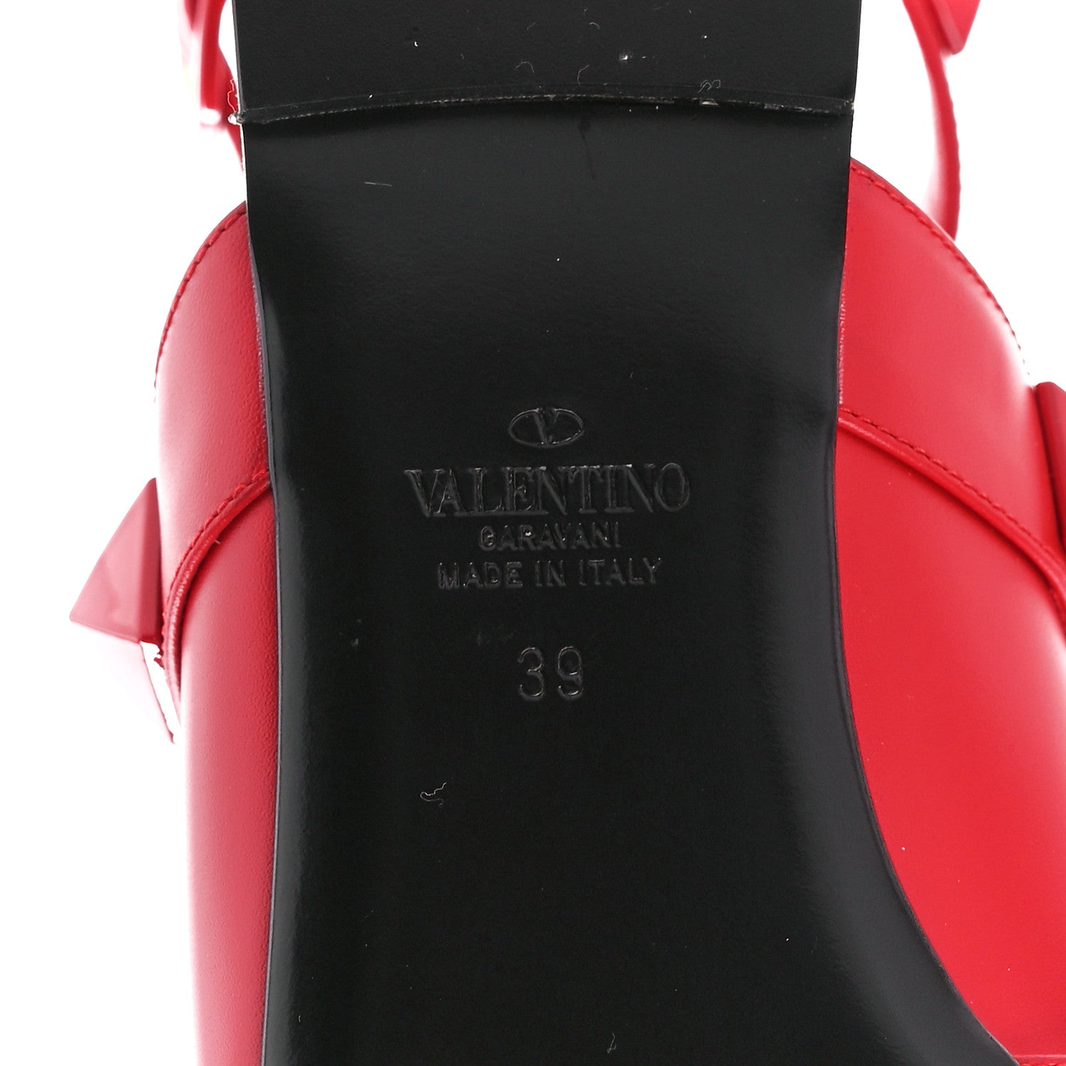 Valentino Garavani Calfskin Monochrome Roman Stud Ankle Strap Flat Mules 39 Rouge Pur 6 of 9