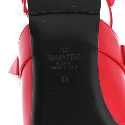 Valentino Garavani Calfskin Monochrome Roman Stud Ankle Strap Flat Mules 39 Rouge Pur 6 of 9