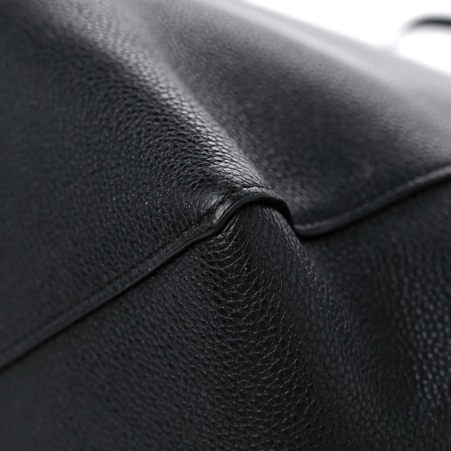 Soft Grained Calfskin Small Belt Cabas Phantom Black