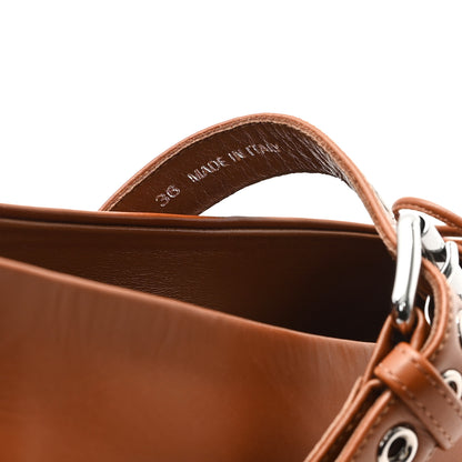 Miu Miu Calfskin Mary Jane Ballerina Flats 36 Cognac 9 of 10