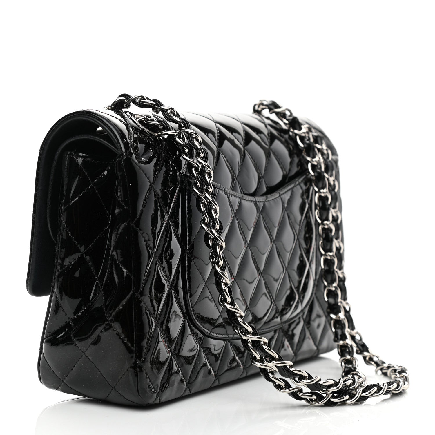 Chanel Patent Quilted Medium Double Flap Black 3 of 11