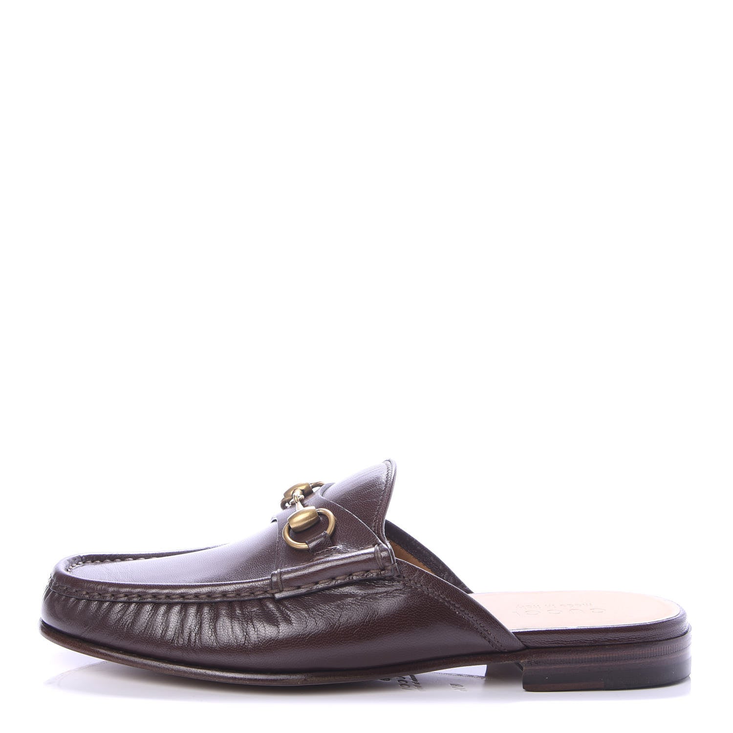 Gucci Goatskin Mens Horsebit Slippers 8.5 Light Brown 1 of 9