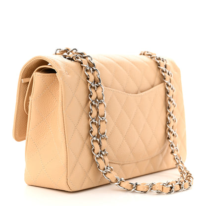 Chanel Caviar Quilted Medium Double Flap Beige 3 of 11