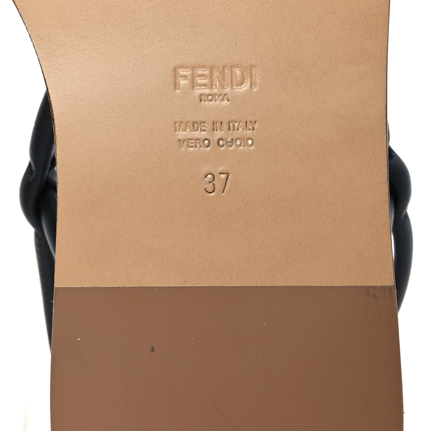 Fendi Nappa O’Lock Flat Thong Sandals 37 Black 8 of 13