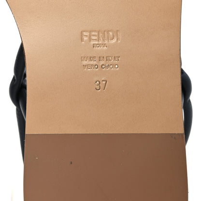 Fendi Nappa O’Lock Flat Thong Sandals 37 Black 8 of 13