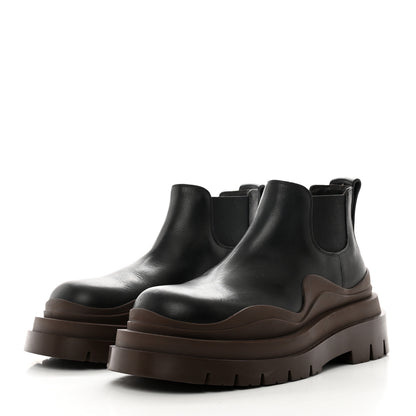 Bottega Veneta Calfskin The Tire Cropped Chelsea Short Boots 37.5 Brown 3 of 8