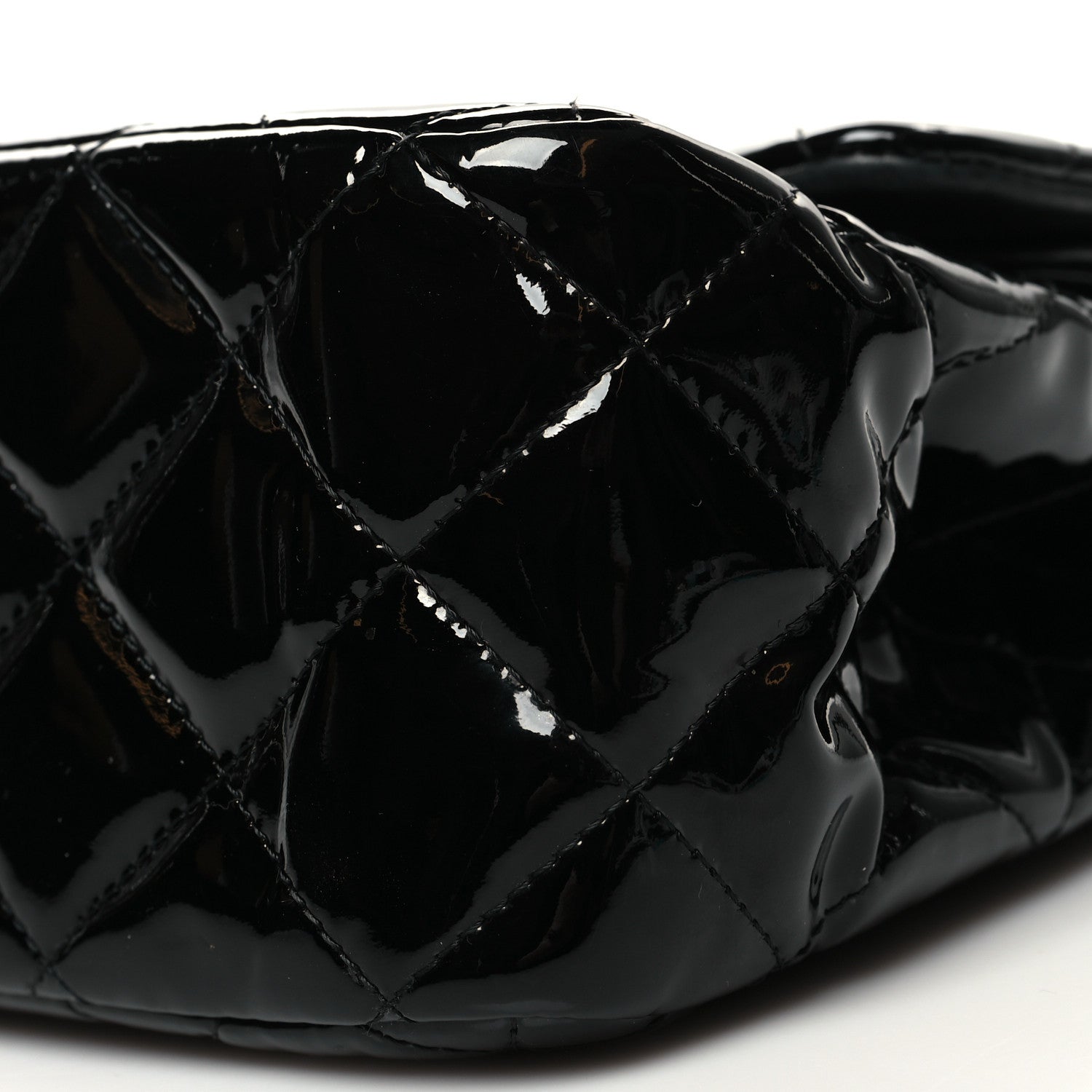 Chanel Patent Quilted Jumbo Double Flap Black 10 of 13