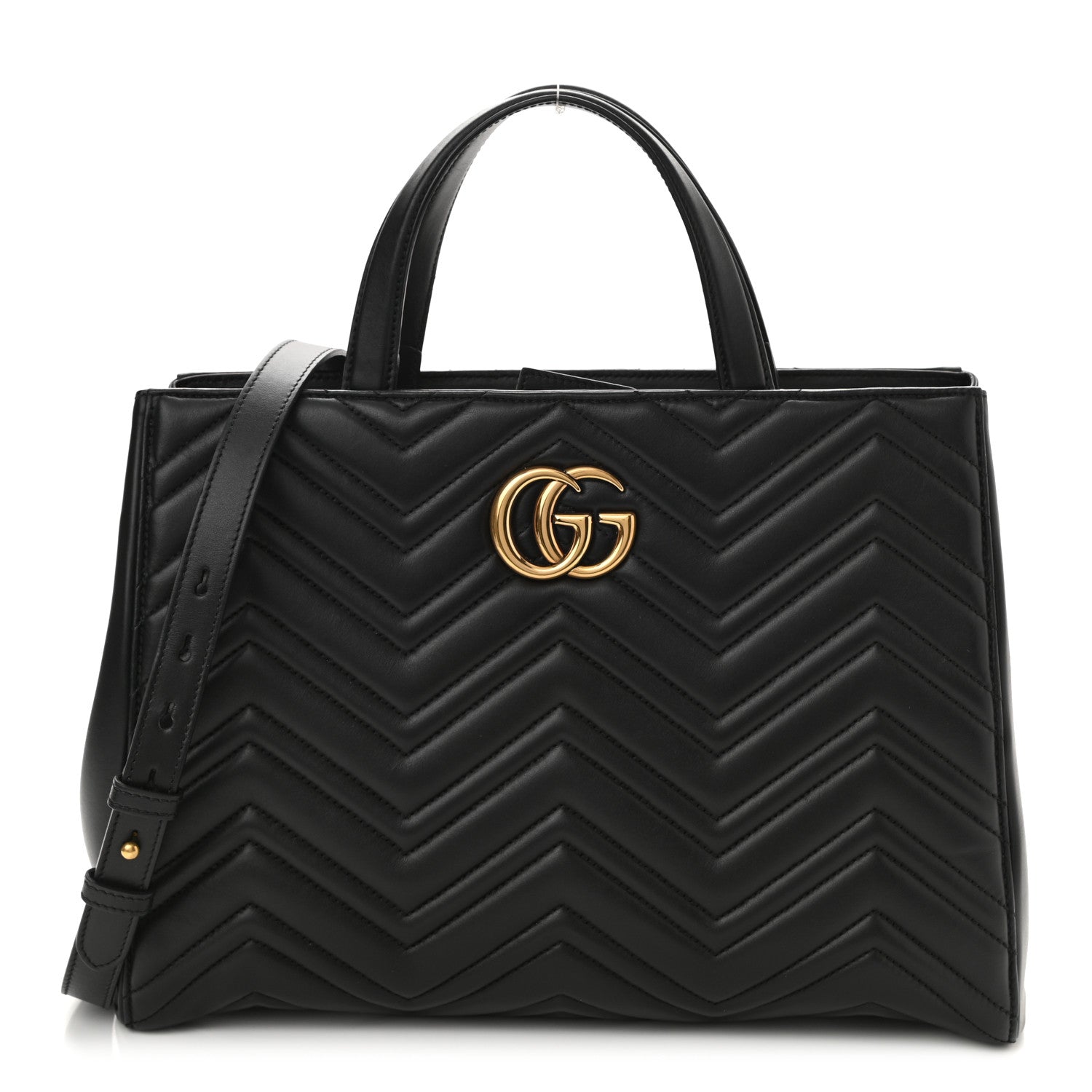 Gucci Calfskin Matelasse Medium GG Marmont Tote Black 1 of 13