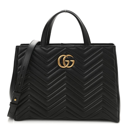 Gucci Calfskin Matelasse Medium GG Marmont Tote Black 1 of 13