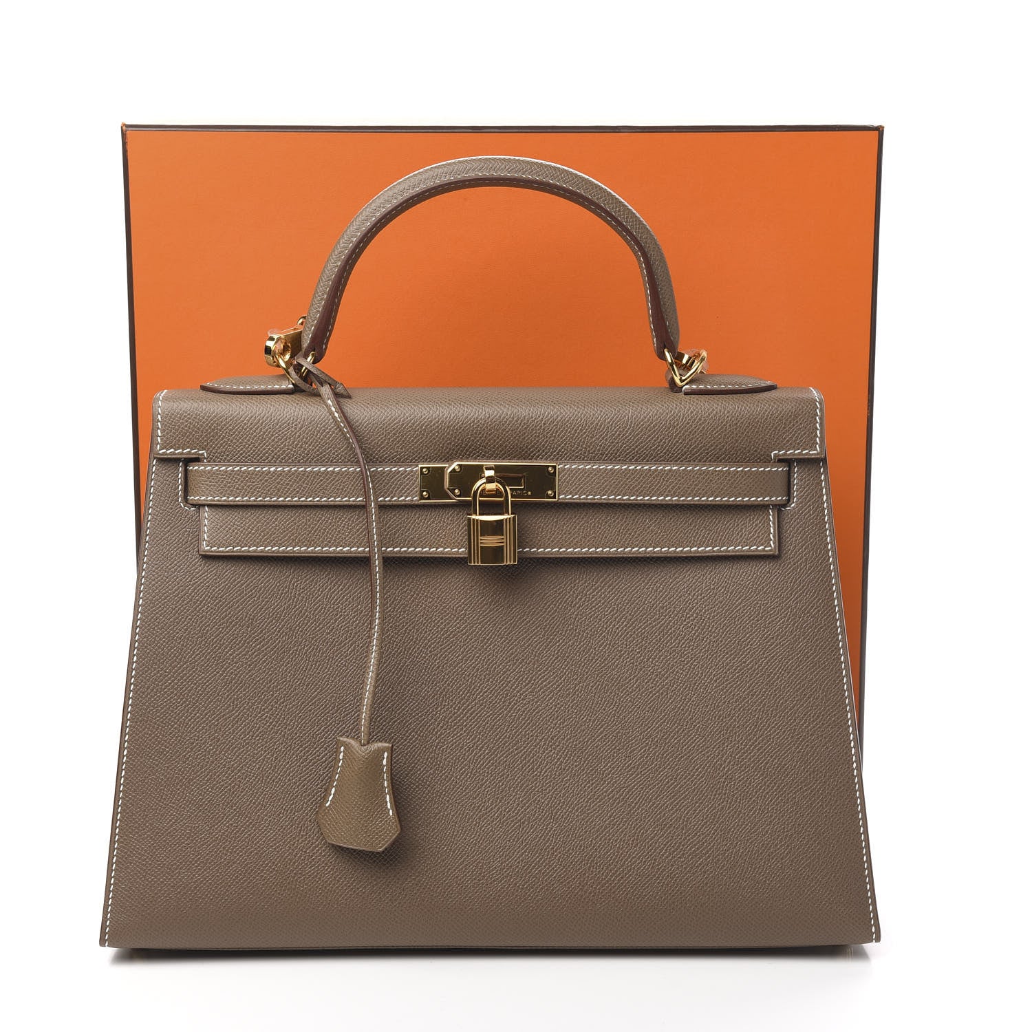 Hermes Epsom Kelly Sellier 32 Etoupe 34 of 34