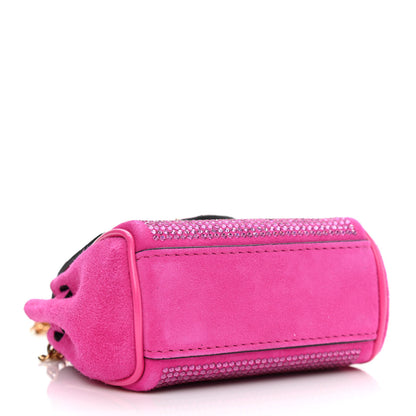 Versace Suede Crystal Studded Micro La Medusa Bag Pink 4 of 9