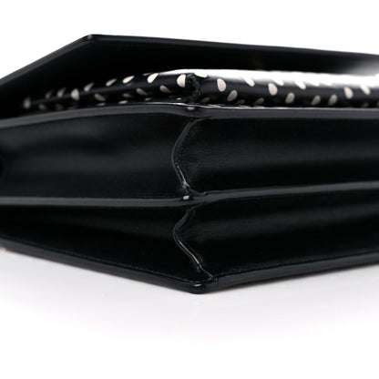 Saint Laurent Calfskin Polka Dot Medium Monogram Sunset Black White 9 of 11