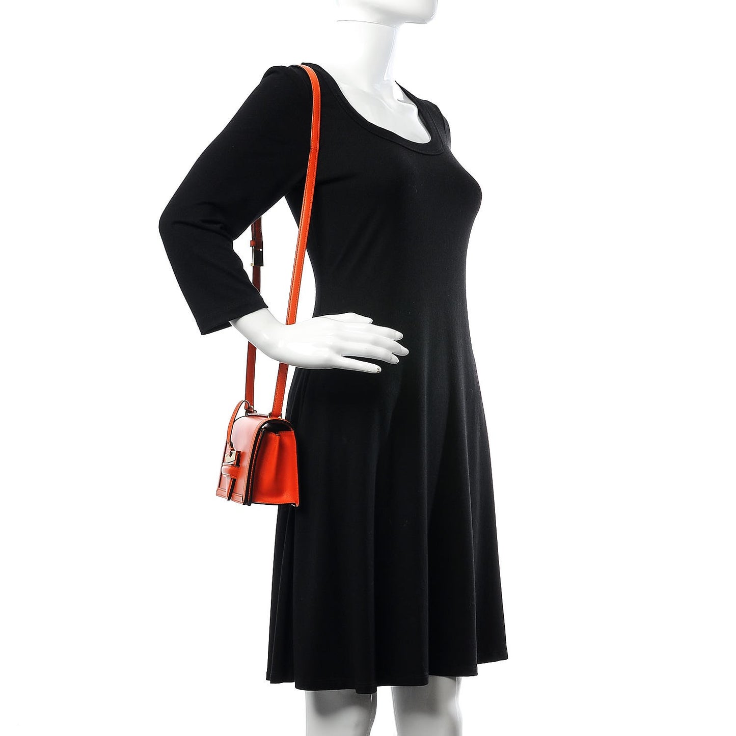 Calfskin Small Barcelona Shoulder Bag Orange