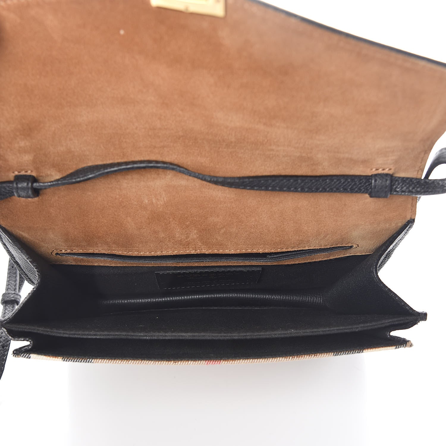 Burberry Derby Calfskin House Check Small Macken Crossbody Bag Black 5 of 9