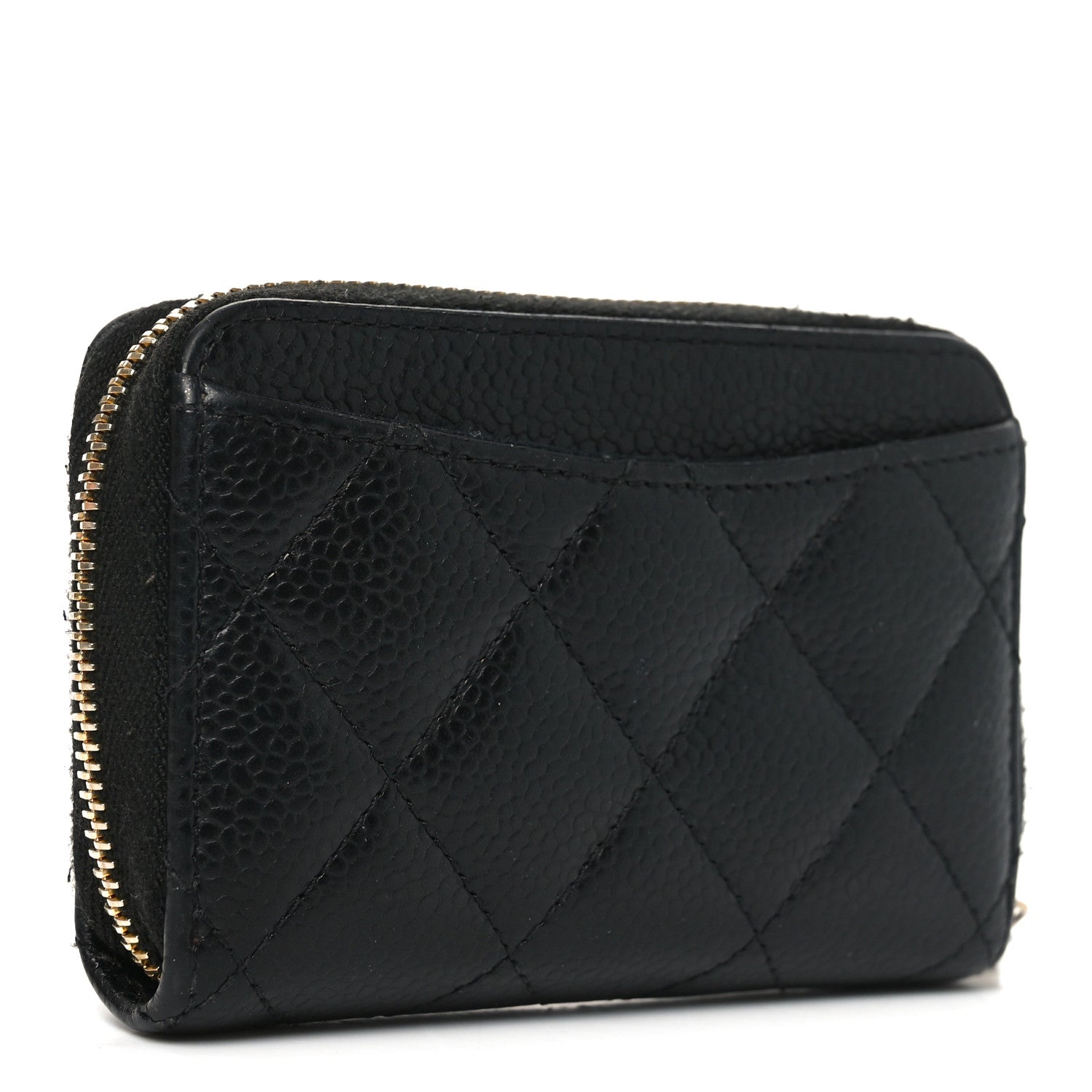 Chanel Caviar Quilted Zip Coin Purse Black 3 of 8