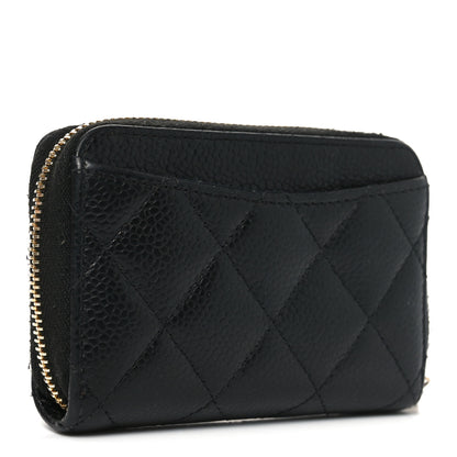 Chanel Caviar Quilted Zip Coin Purse Black 3 of 8