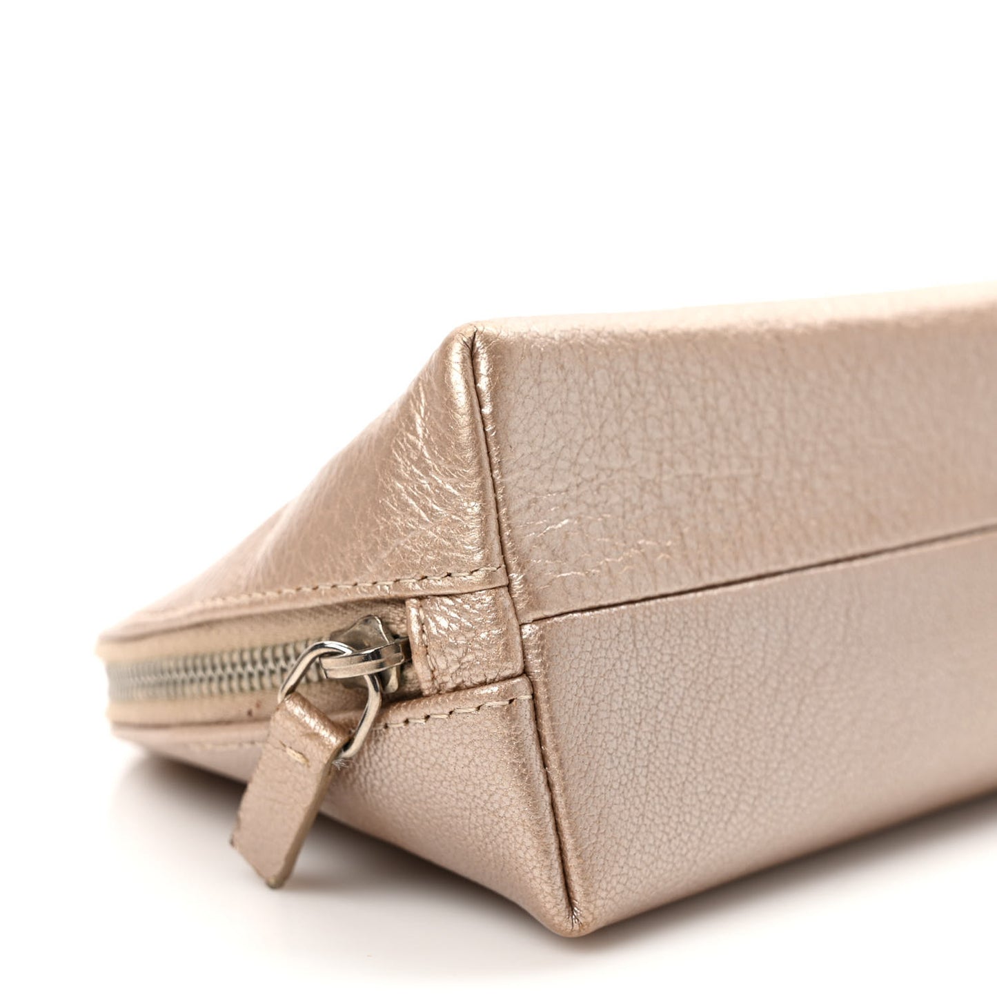Metallic Goatskin Cosmetic Case Gold