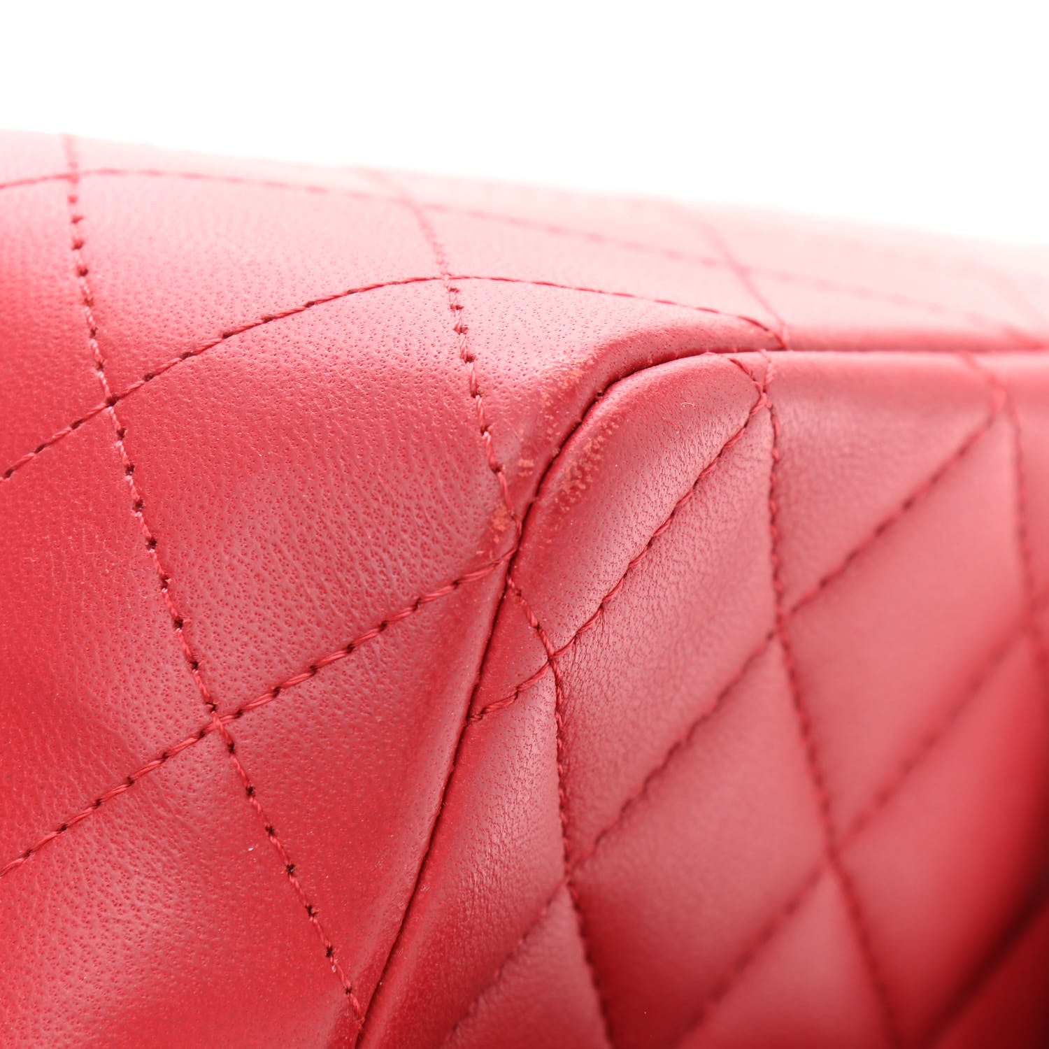 Chanel Lambskin Quilted Mini Top Handle Rectangular Flap Red 13 of 16