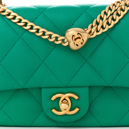 Chanel Caviar Quilted Mini Sweetheart Flap Green 8 of 10