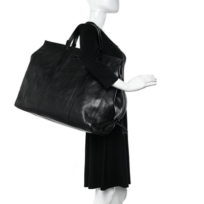 Gucci Calfskin Monochrome Medium Double G Tote Bag Black 2 of 10