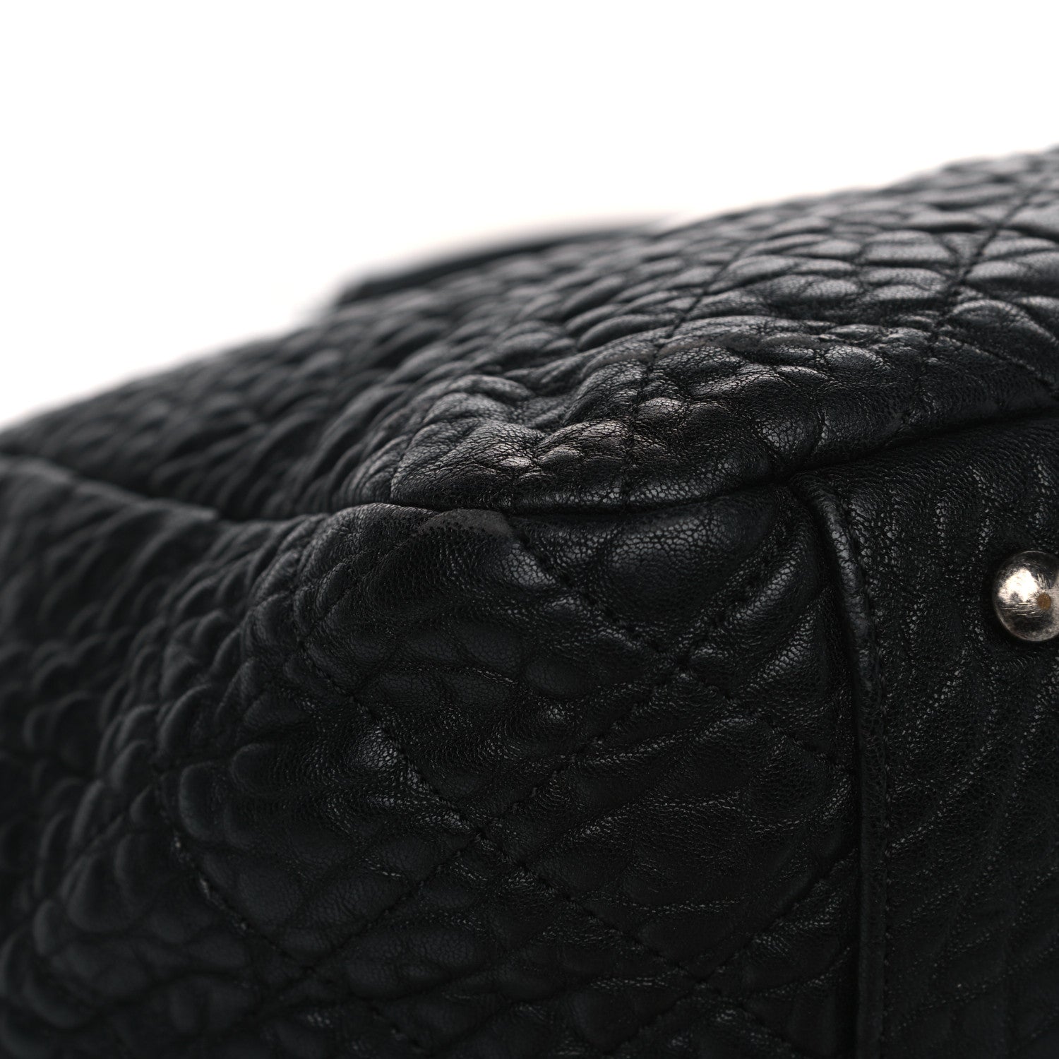 Chanel Crumpled Lambskin Quilted Large Tote Black 10 of 18