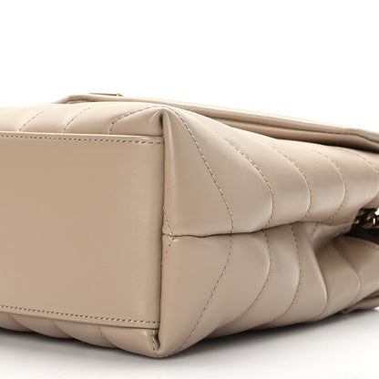 Saint Laurent Calfskin Y Quilted Monogram Small Loulou Chain Satchel Dark Beige 9 of 9