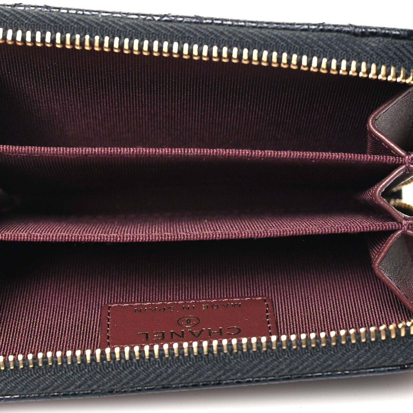 Caviar Quilted Classic Zipped Coin Purse Black
