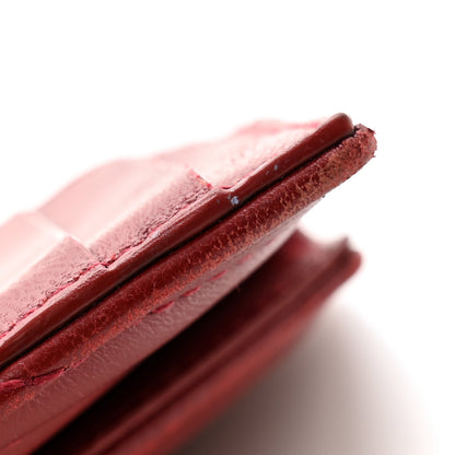 Saint Laurent Lambskin Matelasse Chevron Monogram Compact Wallet Opyum Red 8 of 9