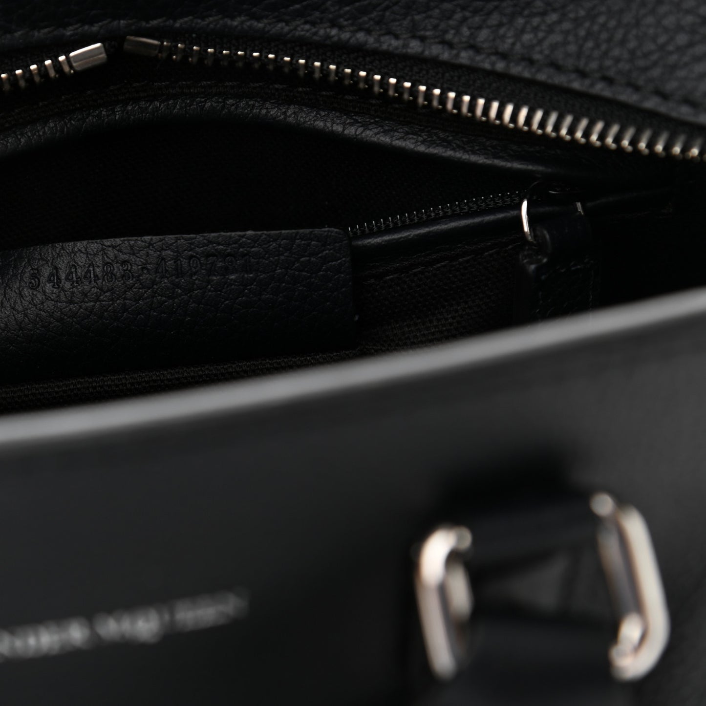 Pebbled Calfskin Mini Padlock Navy